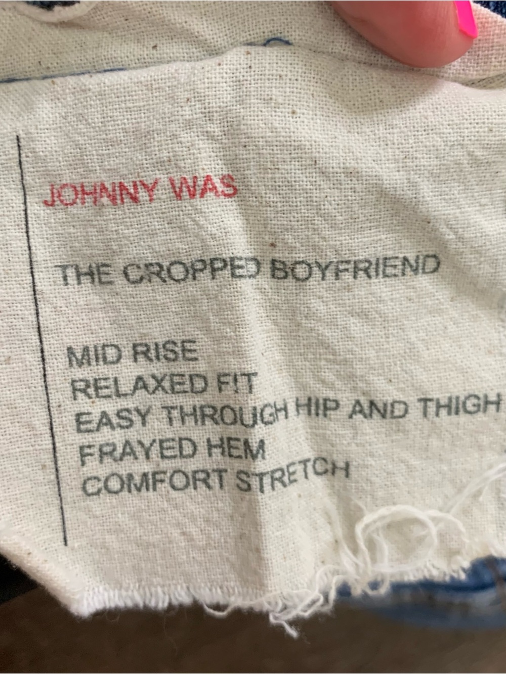 Johnny was Womens the cropped boyfriend embroidered mid rise jeans 29 - Picture 9 of 10
